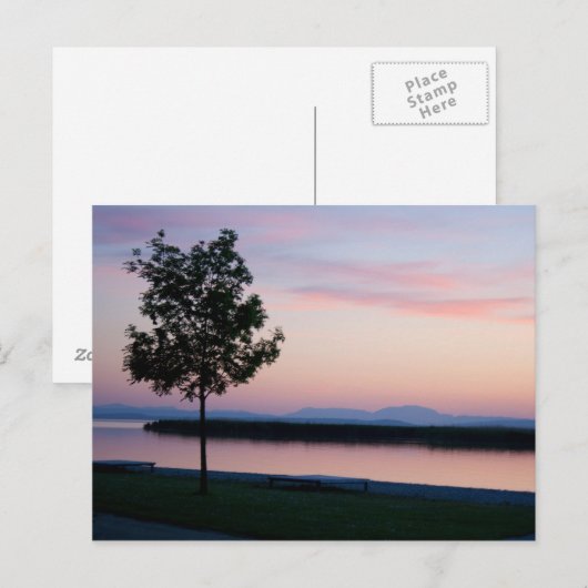 Roze zonneset briefkaart (Voorkant / Achterkant)