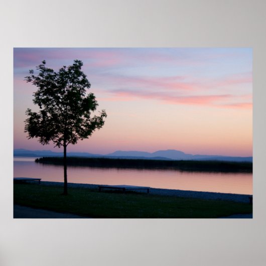 Roze zonneset poster (Voorkant)