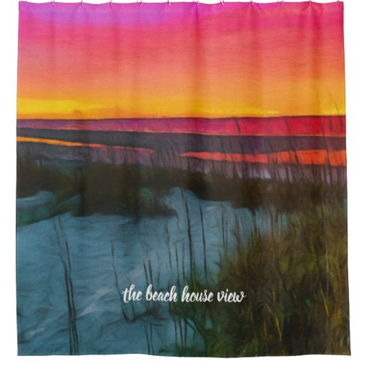 Roze zonnesteek voor strand Sand Dune Douchegordijn (Voorkant)