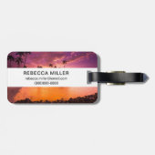 Roze zonnesteek voor strand van Hawaii Bagagelabel (Achterkant horizontaal)