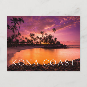 Roze zonnesteek voor strand van Hawaii Briefkaart