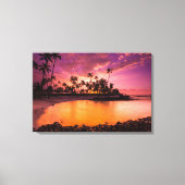 Roze zonnesteek voor strand van Hawaii Canvas Afdruk (Voorkant)