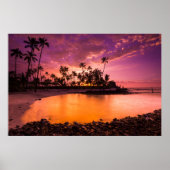 Roze zonnesteek voor strand van Hawaii Poster (Voorkant)