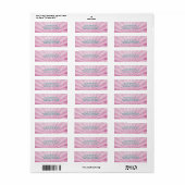 roze zonnestralen met een gladde textuur etiket (Full Sheet)