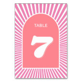 Roze zonnestralen retro groovy 70s geïnspireerd hu kaart (Achterkant)