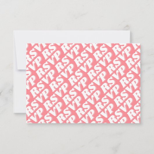 Roze zonnestralen retro groovy 70s geïnspireerd hu RSVP kaartje (Achterkant)