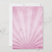 Roze zonnestralen Shabby Grunge textuur Kaart (Achterkant)