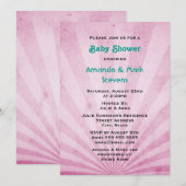 Roze zonnestralen Shabby Grunge textuur Kaart (Voorkant / Achterkant)