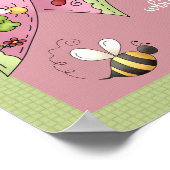 Roze zonnige, hoopvolle dag aangepaste ribbon poster (Hoek)