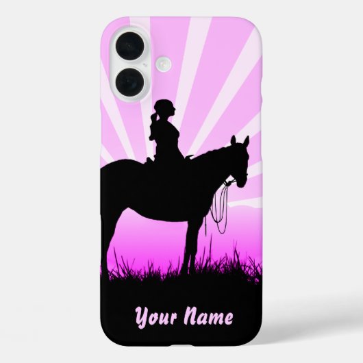 Roze zonsondergang Cowgirl iPhone hoezen (Achterkant)