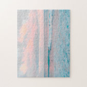 Roze zonsondergang en oceaan legpuzzel (Verticaal)