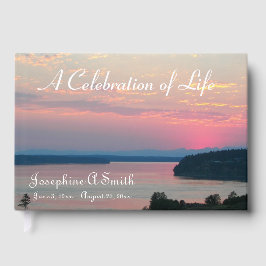 Roze zonsondergang Fotoviering van het leven Gastenboek