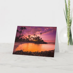 Roze zonsondergang Hawaï Beach Kaart