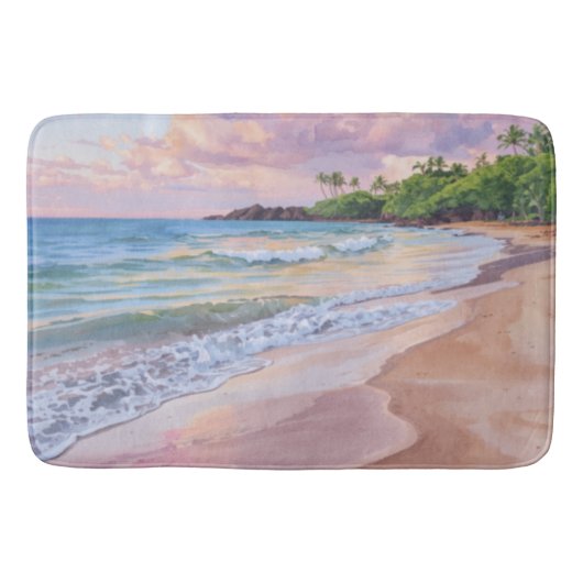 Roze Zonsondergang Hawaii Badmat (Voorkant)