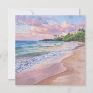 Roze Zonsondergang Hawaii Plat Kaart