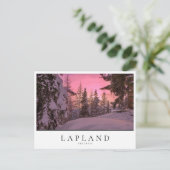 Roze zonsondergang in Lapland, Finland Briefkaart (Staand voorkant)