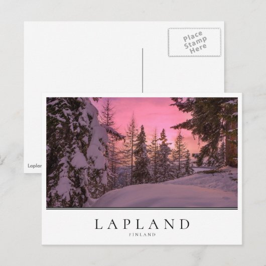 Roze zonsondergang in Lapland, Finland Briefkaart (Voorkant / Achterkant)