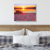 Roze zonsondergang op het Krante Canvas van de Bea (Insitu (Slaapkamer))