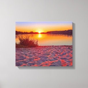Roze zonsondergang op het Krante Canvas van de Bea