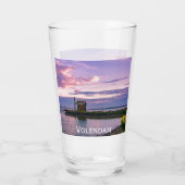 Roze zonsondergang over het meer glas (Achterkant)