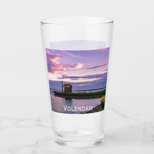 Roze zonsondergang over het meer glas (Voorkant)