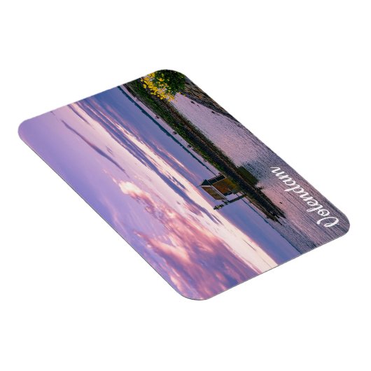 Roze zonsondergang over het meer magneet (Rechterzijde)