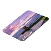 Roze zonsondergang over het meer magneet (Linkerzijde)