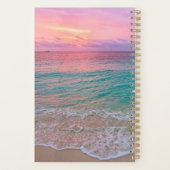 Roze zonsondergang persoonlijke strandplanner planner (Achterkant)