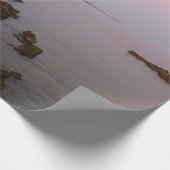 Roze zonsondergang strand cadeaupapier (Hoek)