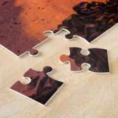 Roze zonsondergang van Hawaiaanse strand Legpuzzel (Zijkant)