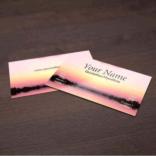 Roze zonsondergang Visitekaartje