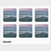 Roze zonsopgang boven een Toscaanse landschaps sti Vierkante Sticker (Vel)