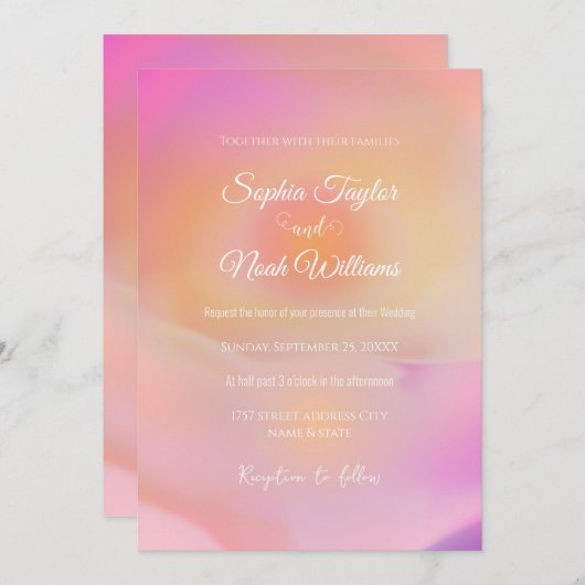 Roze Zonsopgang Gradiënt Esthetisch Kaart (Voorkant / Achterkant)