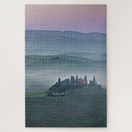 Roze zonsopgang over een Toscaanse landschap met v Legpuzzel