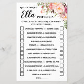 Roze zou ze liever een tweetalige spelkaart douche flyer (Achterkant)