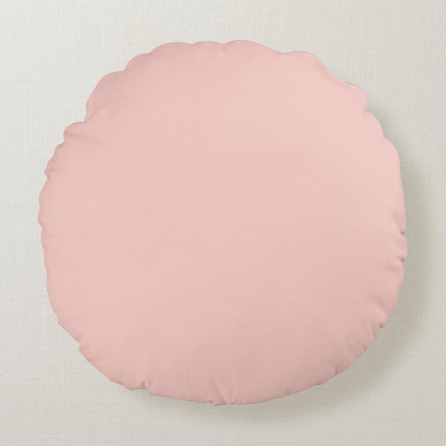 Roze Zout Effen Kleur Rond Kussen (Voorkant)