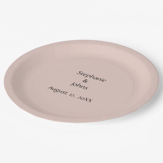 Roze zout Weddenschap Aangepast koppel Naam Monogr Papieren Bordje (Gekanteld)