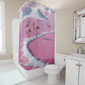 Roze zoutvlakten op Bonaire Douchegordijn (In situ)