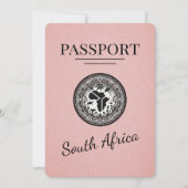 Roze Zuid-Afrika paspoort Save The Date (Voorkant)