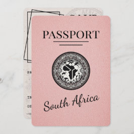 Roze Zuid-Afrika paspoort Save The Date