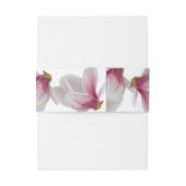 Roze Zuidelijke Magnolia Blossom en Initiaal Lette Uitnodigingen Wikkel (Achterkant Voorbeeld)