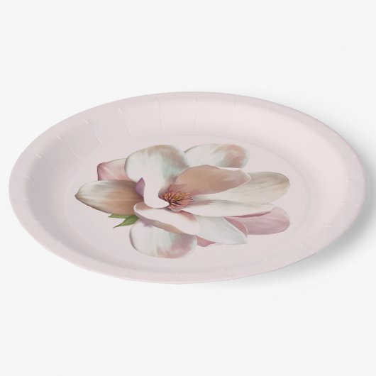 Roze Zuidelijke magnolia Papieren Bordje (Gekanteld)