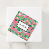 Roze Zuidwestelijke Cactus Patroon Verjaardagsfees Bedankjes Labels (In situ)