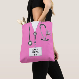 Roze zure paars tote bag