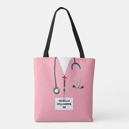 Roze zure paars tote bag (Achterkant)