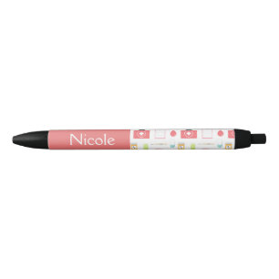 Roze zure thema zwarte inkt pen