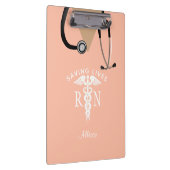Roze zurse scrub top stethoscoop op maat klembord (Rechts)