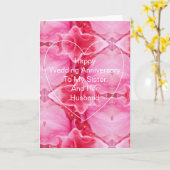 Roze Zus En Echtgenoot Gepersonaliseerde Verjaarda Kaart (Gele Bloem)