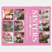 Roze zussen Foto Collage Fleece Blanket (Voorkant (Horizontaal))
