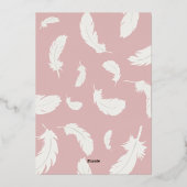 Roze Zwaan Baby Folie Uitnodiging (Achterkant)